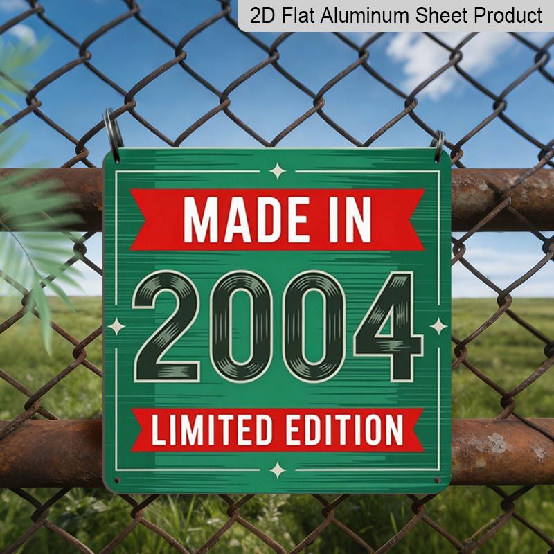 2D Flat - 1pc, Vintage Aluminum Plaque, Outdoor Plaque & Wall Decor, 2004 Limited Edition Manufacturing Sign, Garage Decoration, Bar Wall Art, Men'S