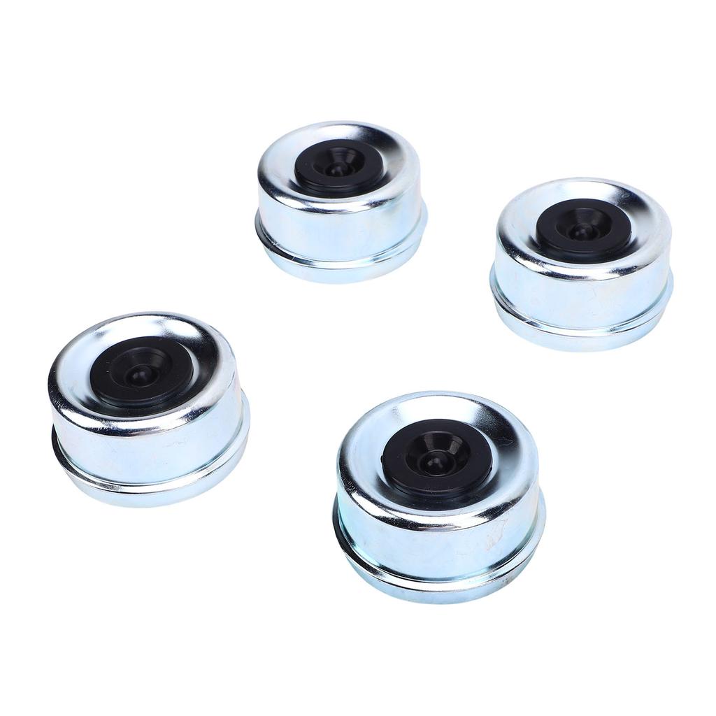 4PCS 2.72 Inch Trailer Hub Cap Trailer Axle Bearing Dust Cap Cup Grease Cover with 4 Rubber Plugs Replacement for