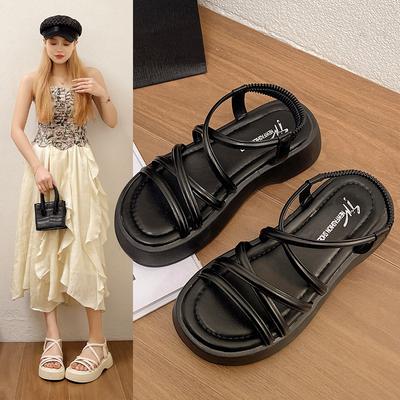 Женские сандалии для отдыха на открытом воздухе с полым каблуком