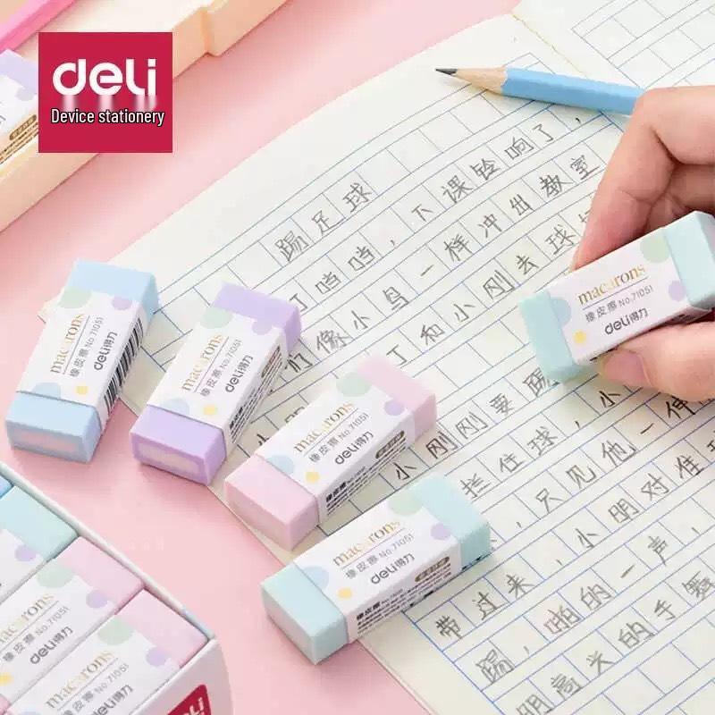 Мягкий ластик Deli 71051 макаронных цветов для учеников с чистым и привлекательным внешним видом