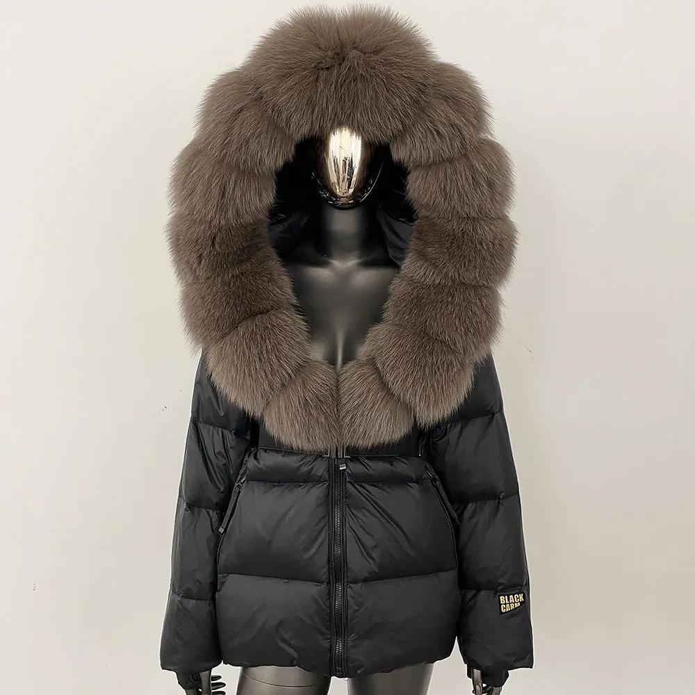 OFTBUY пуховик женский зимний натуральный воротник из лисьего меха толстый теплый средней длины с капюшоном съемная верхняя одежда модная куртка из натурального меха