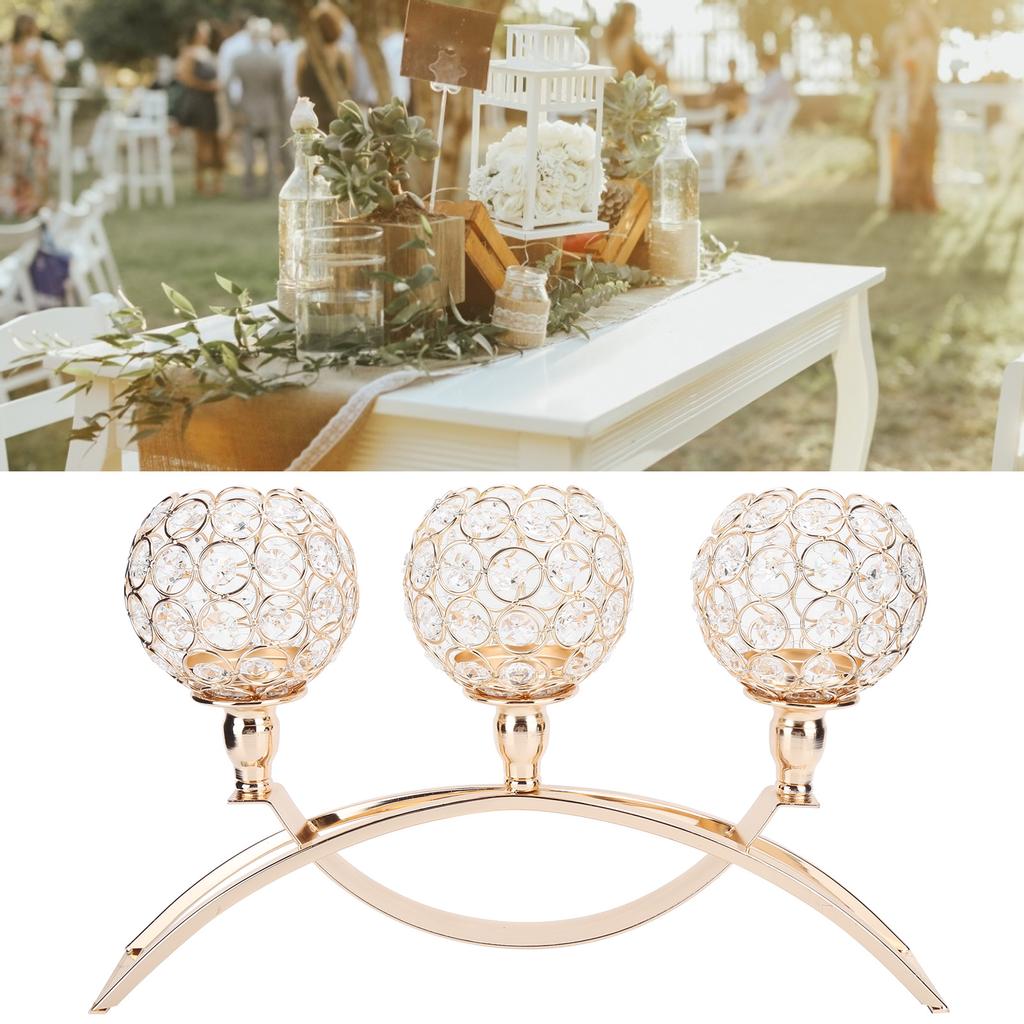 Хрустальный подсвечник, золотые подсвечники, украшения для домашнего праздничного стола