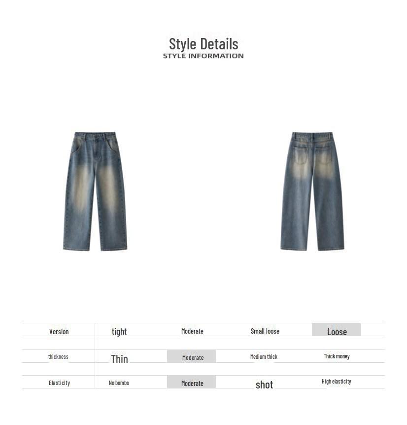 Джинсы-палаццо Louvre Retro с восковым покрытием для женщин - Модная корейская мода Осень/Зима