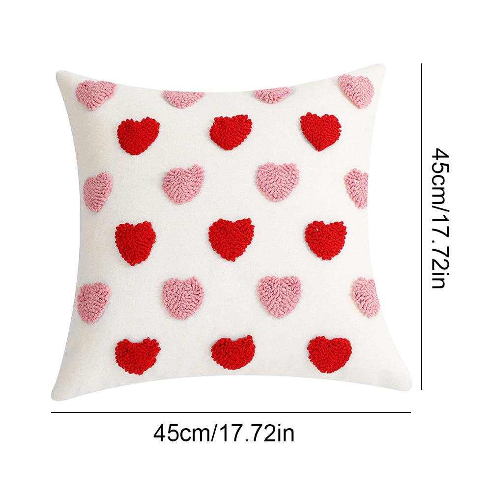 2 шт. плюшевая наволочка в виде сердца, наволочка с надписью «Love Throw», наволочка из искусственного меха 18x18 дюймов, мягкая наволочка для дивана