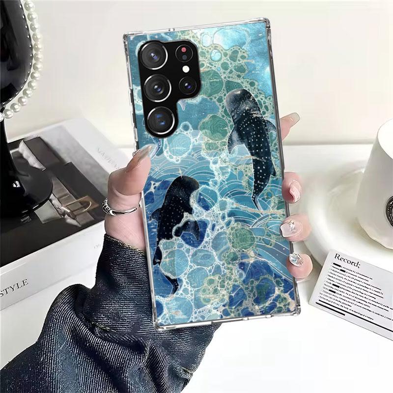 Мягкий чехол для телефона с китовой акулой для Samsung Galaxy S22 S23 S24 S25 Edge S26 Ultra S20 FE S21 Plus + Fundas Coque Galaxy S20 S2
