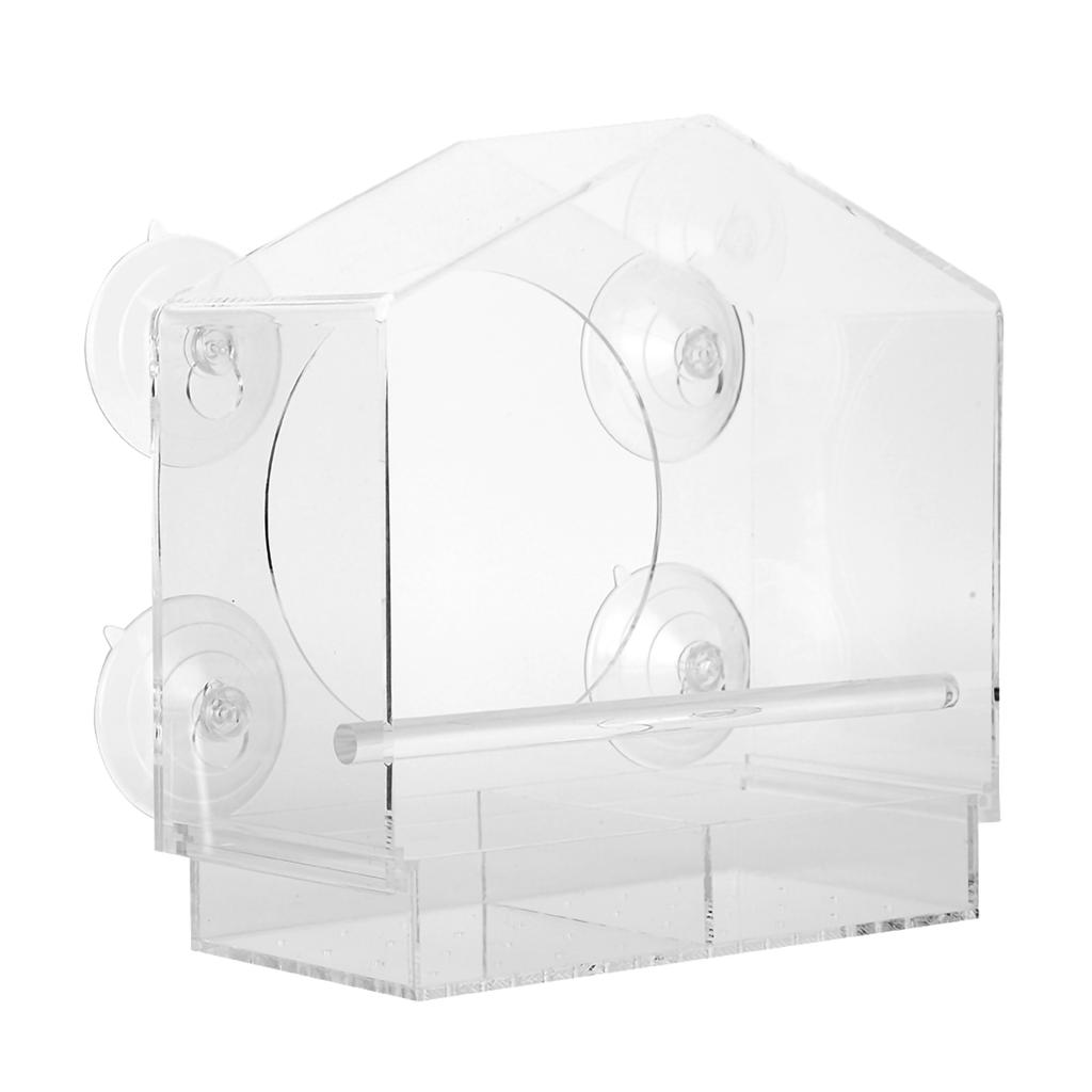 Прозрачная акриловая уличная кормушка для птиц, устройство подачи, отдельный контейнер для еды