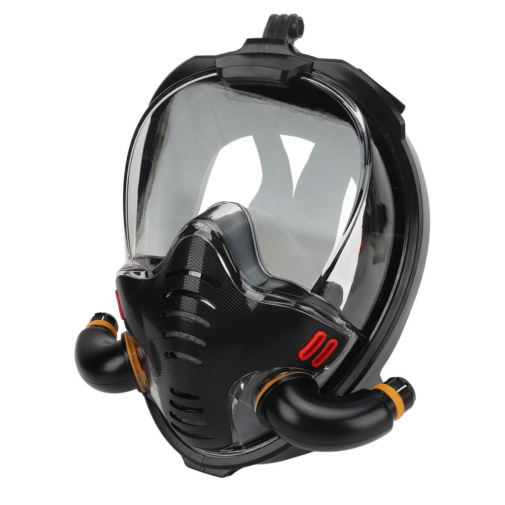 Маска для лица с трубкой, противотуманная, панорамный обзор 180 градусов, регулируемая, полнолицевая маска для сноркелинга с