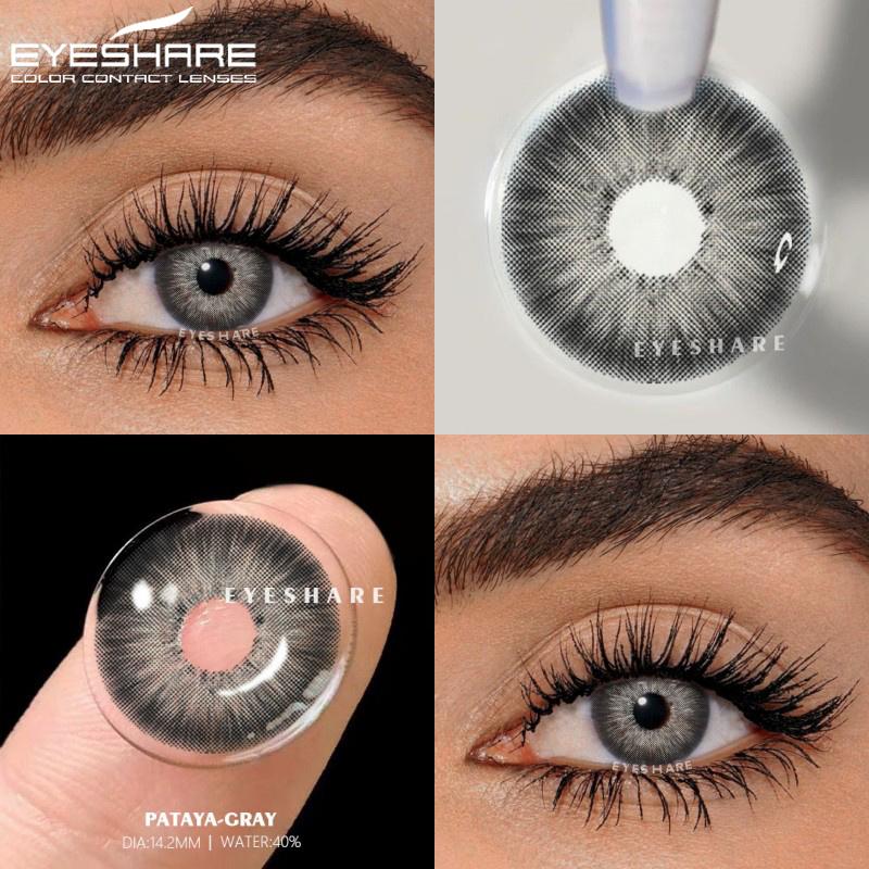 Fashion Color Contact Lenses 1 Pair Colored Contacts for Eyes Blue Eyes Lenses Yearly Gray Pupils Cosmetic Green Lenses