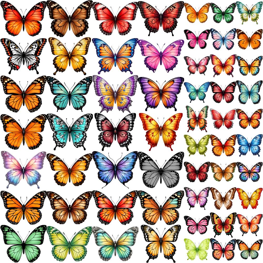 63pcs Temporary Tattoo Colorful Butterfly Stickers For Back Shoulders Adult