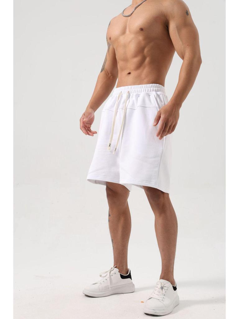 Мужские хлопковые спортивные шорты свободного кроя