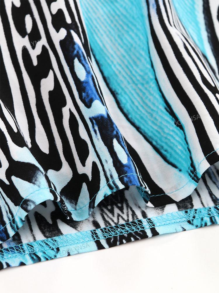 EDOLYNSA Турецкий халат с принтом и рукавами «летучая мышь», летняя туника, купальник больших размеров, накидка для женских купальников, синие платья-кафтаны Q1415