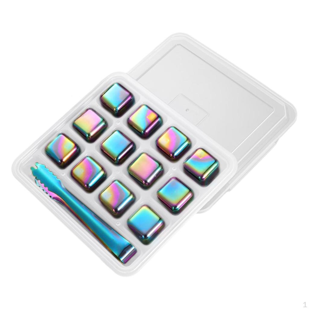 Набор кубиков для охлаждения напитков из нержавеющей стали премиум-класса с подносом — идеально подходит для виски, коктейлей и