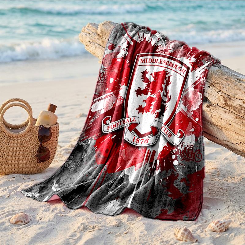 Middlesbrough FC Print Microfiber Beach Towel Quick Dry Absorbent Large Towel For Beach Swimming Travel