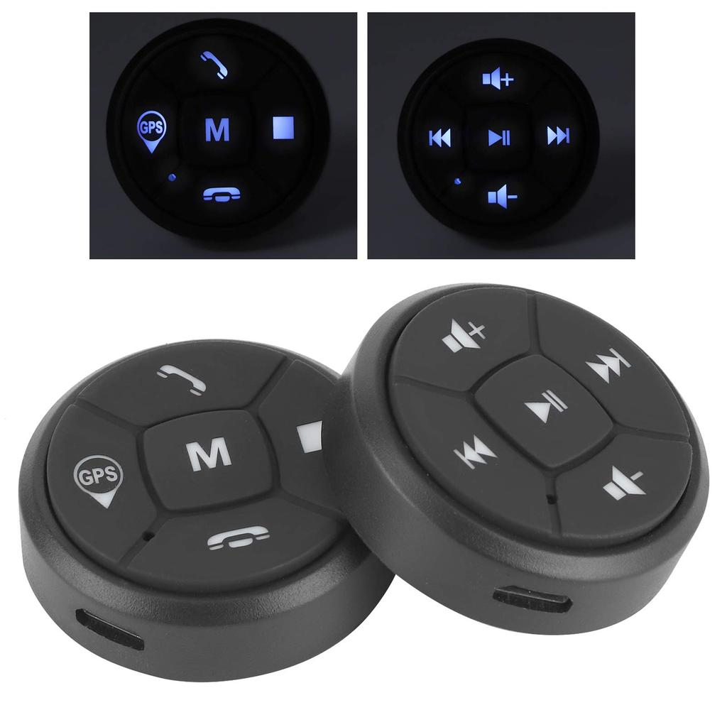 Akozon Car Steering Wheel Controller, Steering Wheel Control Buttons, Radio Volume Navigation Controller Switch