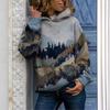 3d Loose Hooded Sweatshirt Landscape Female Gradient Printed Hoodies Women's Long Sleeved Pullover