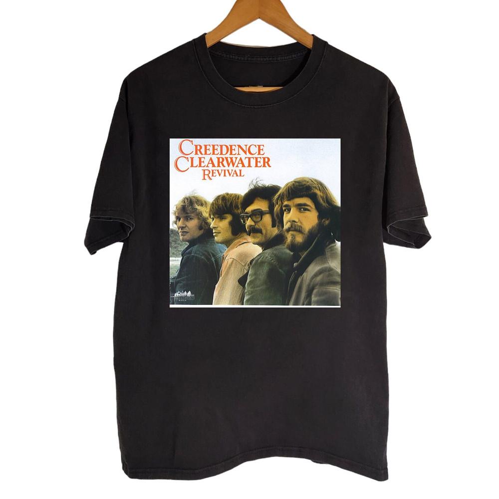 ГОРЯЧИЙ! Creedence Clearwater Revival Черная хлопковая футболка Полный размер S-5XL SN194 Унисекс футболка