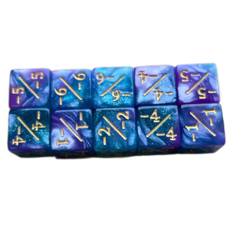 10 шт. D6 игральные кости 6 боковых счетчиков + 1/-1 квадратный цифровой кубик 16 мм для детей забавная настольная доска игровая математика обучение арифметике игрушки