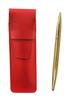 2 Pack Slim Cowhide Pencil Case Red Elegant Gold Rotating Ballpoint Pen Set T23-ASR-DS2-2