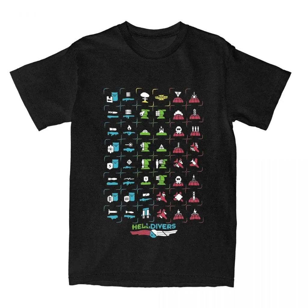 Футболки Helldivers 2 Malevelon Creek Veteran для мужчин, винтажная футболка из чистого хлопка с круглым воротом и коротким рукавом, одежда для вечеринок