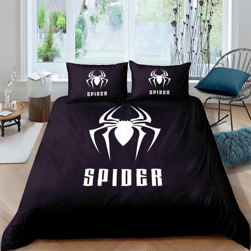 Scary Spider Bedding Collection Queen Size Soft 3D Print Duvet Cover Collection Halloween Theme Comforter Cover With Pillowcases Bedroom Decor