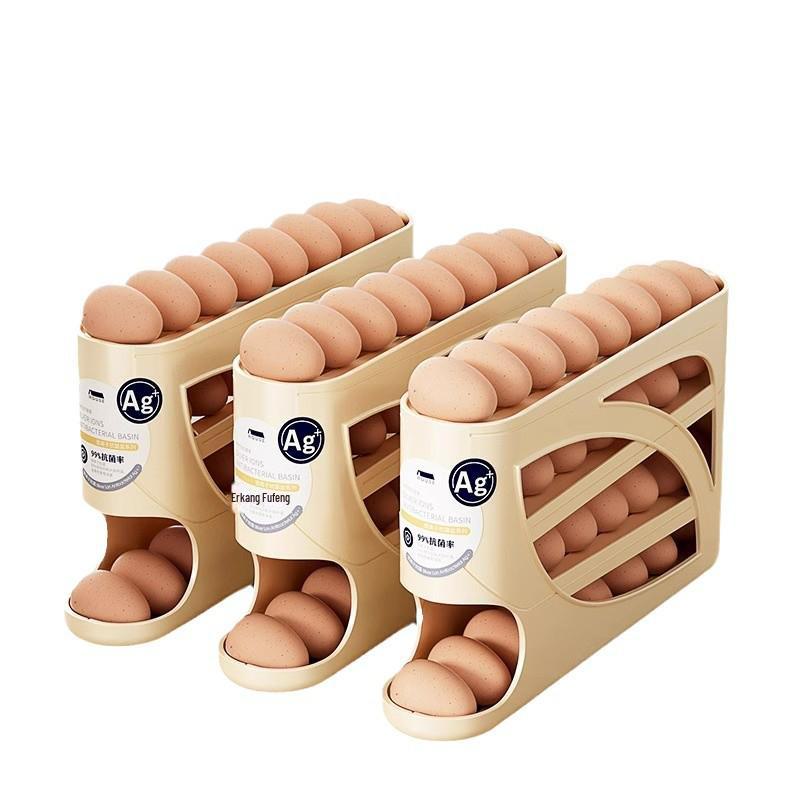Ящик для хранения яиц: Пищевой, роликовый слайдер для двери холодильника, предотвращает появление запаха