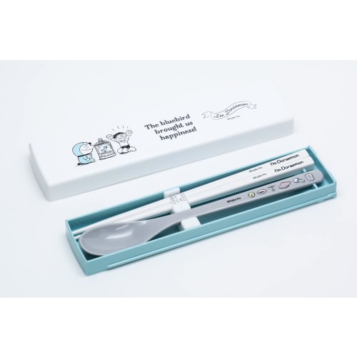 OSK Bento Chopsticks & Cutlery, Doraemon Pull-Lid Combination, Made in Japan, CT-27