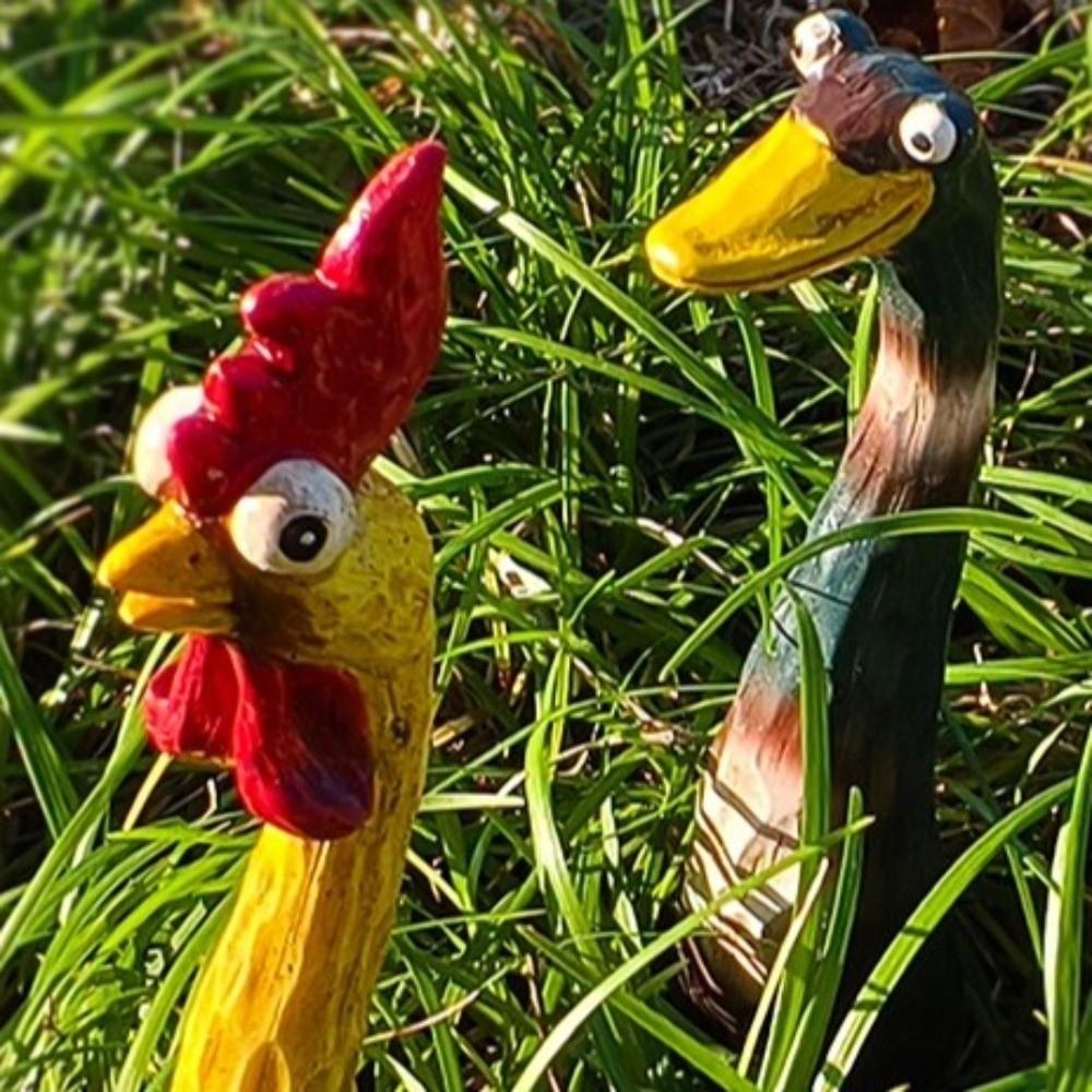 Resin Crafts Duck Goose Ornaments Weatherproof Animal Statues  Patio Decor