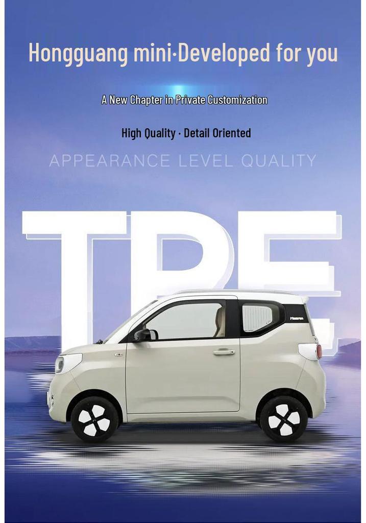 Коврики в салон и багажник Wuling Hongguang Mini, Текстурированный TPE, Макаронный стиль