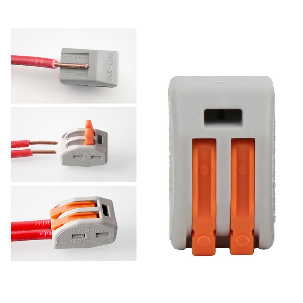 20 Pcs PCT212 Connector Spring Terminal Block 2 Way Cable Connector