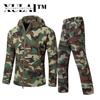 Летняя охотничья камуфляжная армейская куртка в стиле милитари для джунглей, брюки, флисовый костюм из софтшелла для мужчин
