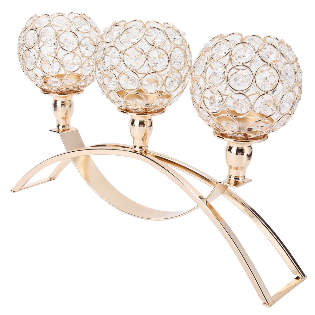 Хрустальный подсвечник, золотые подсвечники, украшения для домашнего праздничного стола