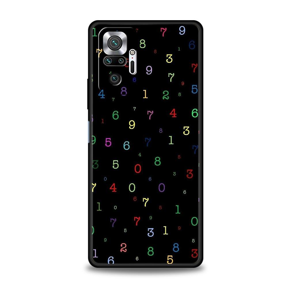Number Pattern Phone Case Cover for Redmi 14C 10C Note 15 14 13 12 10 11 K40 Pro Plus 5G Soft TPU Shockproof Shell Fundas Capas