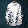 Women's Shirt Blouse Long-sleeved With Buttons Print Casual Hem Irregular Shirt Collar Top