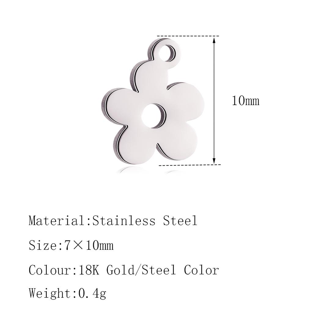 5PCS Mini Star Moon Charms For Making Necklace Bracelet Pendants Findings stainless steel Flower Love Charm DIY Handmade Jewelry