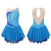 Girls' Figure Skating Dress Sleeveless Glitter Rhinestone Ballet Leotard Dress Competition Costume Gymnastics Suit