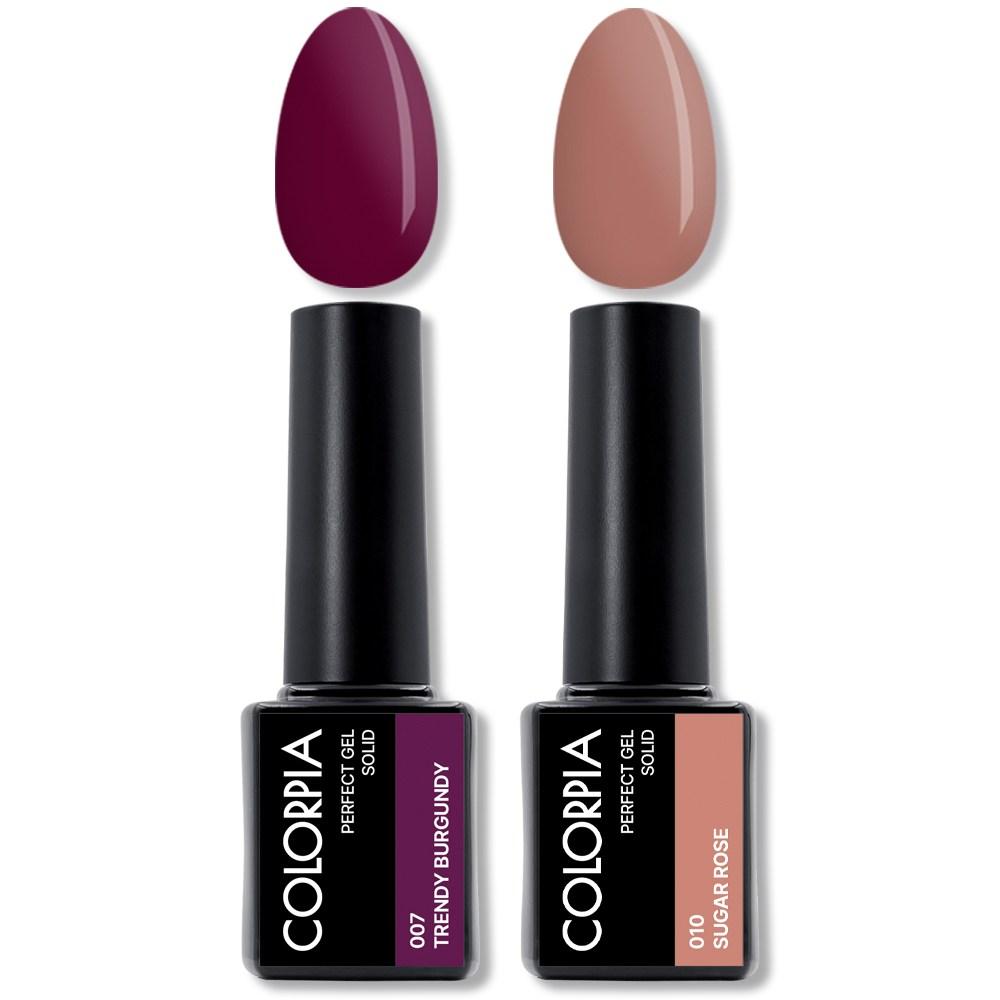 Calapia One-Step Perfect Gel Gel Nail Set 02. Trendy Burgundy + Sugar Rose 1 Set