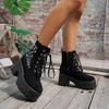 European and American Large Size 2025 Autumn and Winter New Foreign Trade Waterproof Table Elf Platform Fashion Boots Women's Short Boots Boots