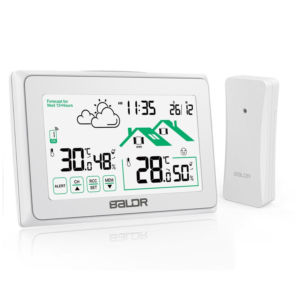 Baldr Smart Wireless Weather Station Digital LCD Hygrometer Thermometer Record RCC Alarm Clock Calendar Trend Forecast Sensor