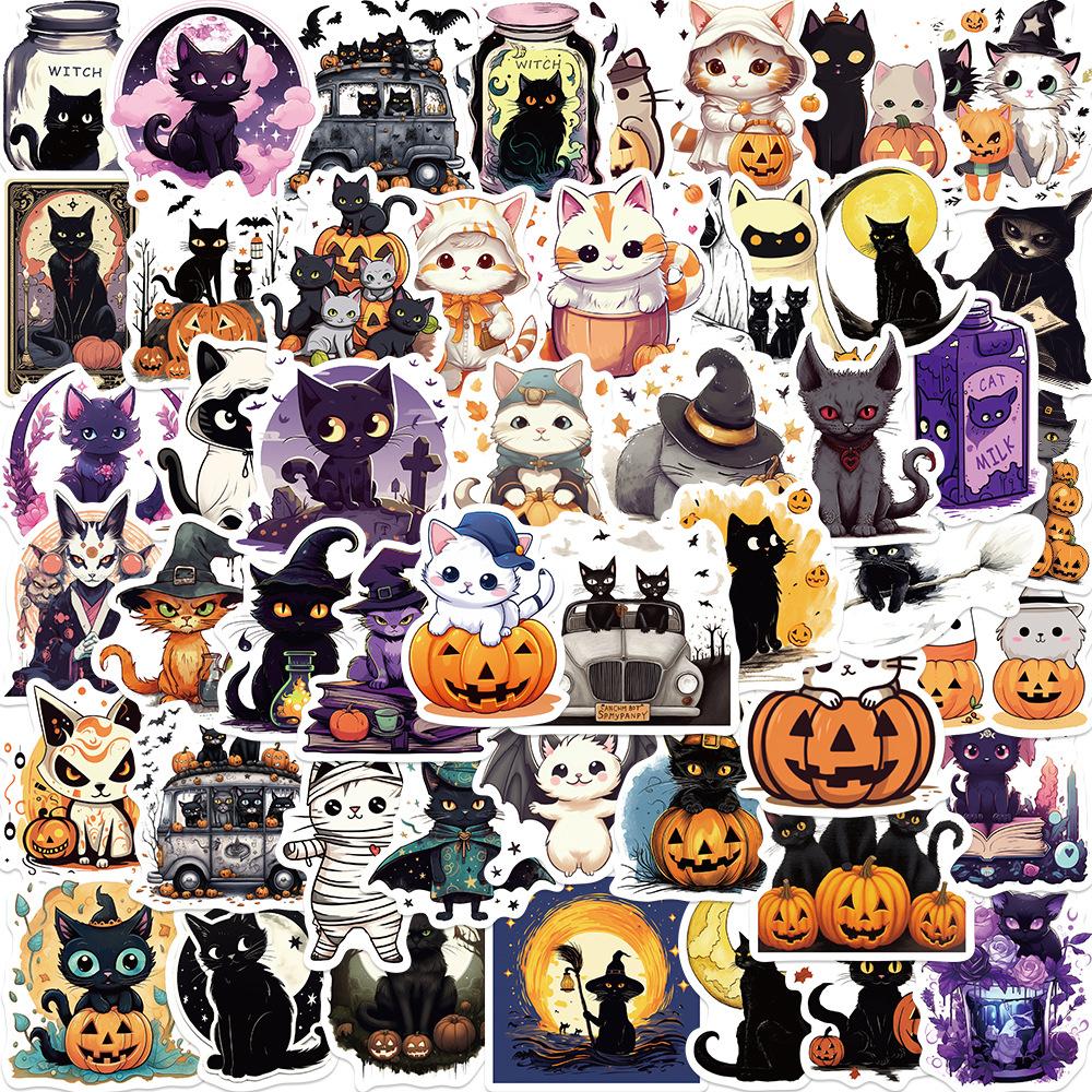 13 Models of 50 Halloween Holiday Decoration Graffiti Stickers Suitcase Computer Waterproof No Glue Stickers DIY