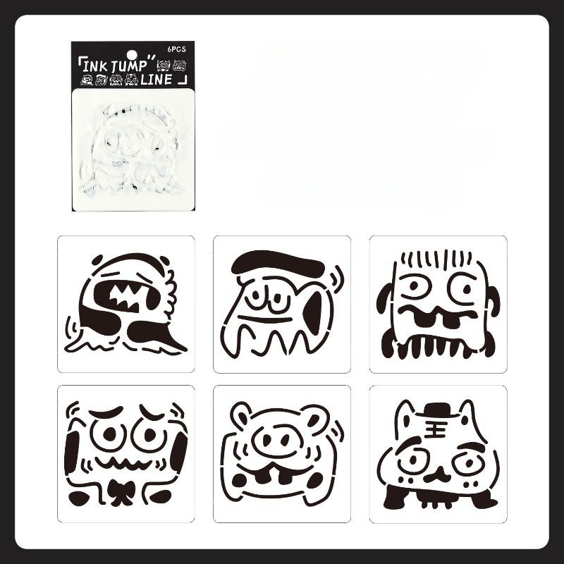 6 шт./набор цветочных трафаретов-бабочек для настенного скрапбукинга, небольшой креативный дизайн, декор своими руками, трафареты для живописи и декора