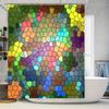 Многоцветная мозаичная шторка для душа для декора ванной комнаты, водонепроницаемая ткань, современные идеи для украшения ванной комнаты, доступна в различных