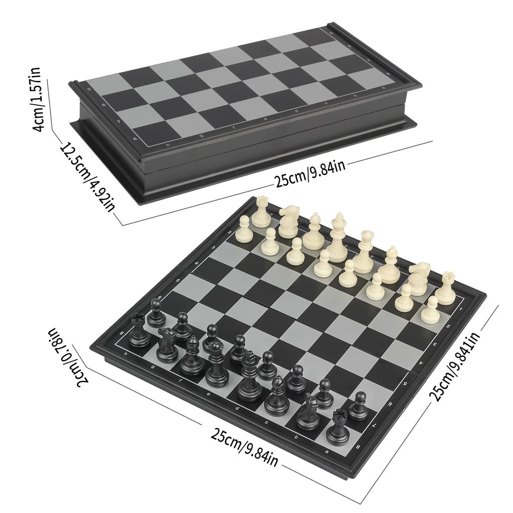 Andux Foldable Magnetic Chess Board Game Set Chess and Checkers 2512 2-In-1 CXYXQ-02 (M)