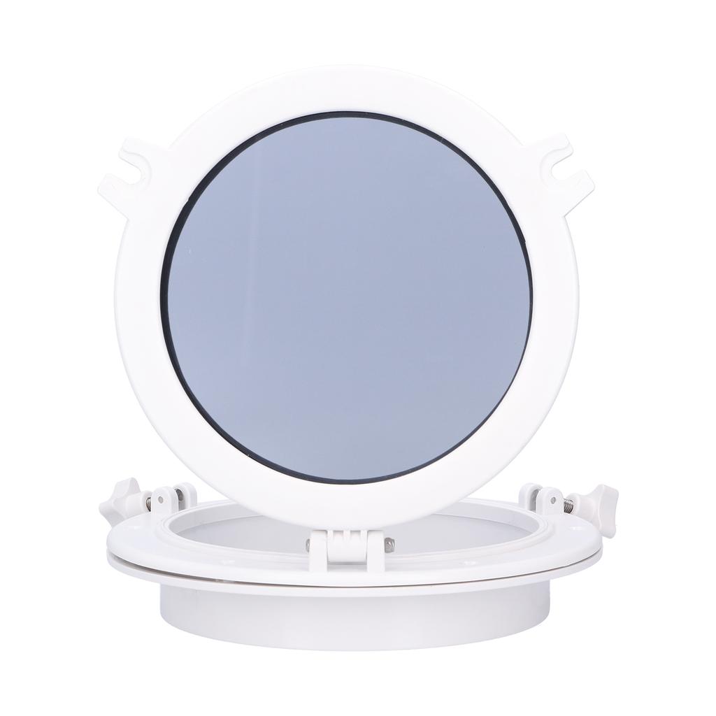 10in Round Portlight Porthole Tempered Glass Opening Window for Marine Boat Yacht RV White
