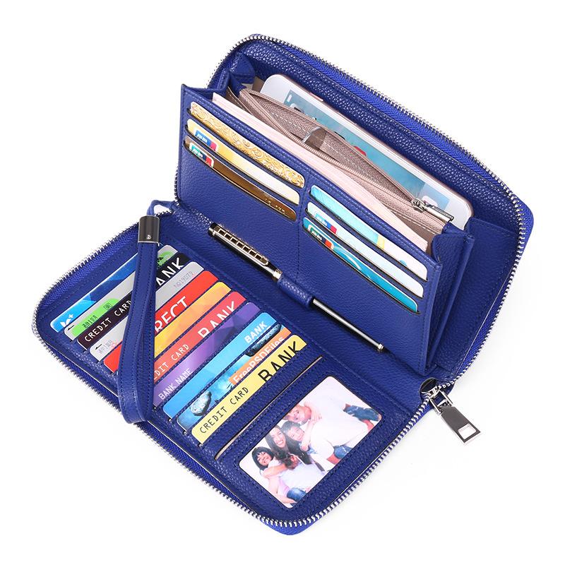 RFID искусственная кожа женские длинные кошельки большой емкости держатель для карт кошелек телефон молния клатч