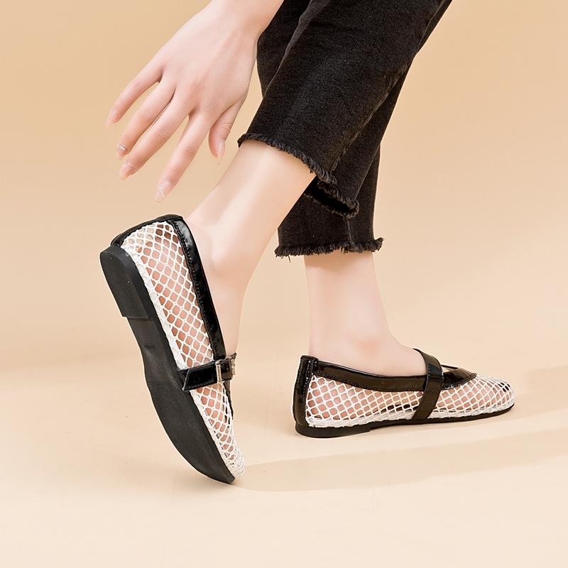 Женские сандалии в сетку, женские сандалии на плоской подошве, размер в сетку, весенне-летняя женская обувь