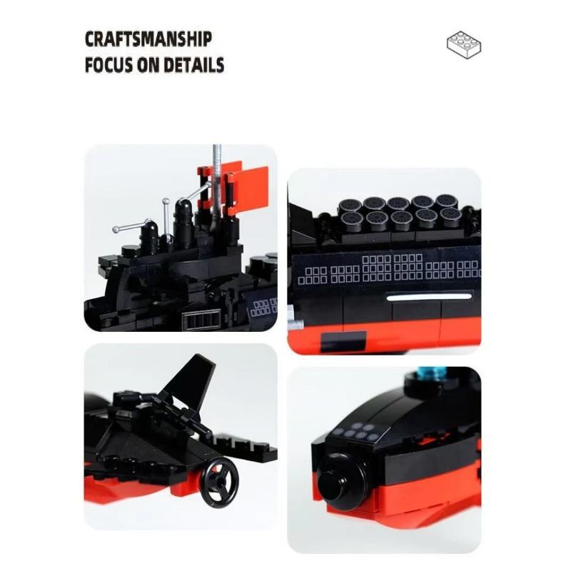 389 деталей Тип 094 Атомная подводная лодка класса «Цзинь» Batis Bricks Строительные блоки Модель Военный корабль Военная игрушка для детей