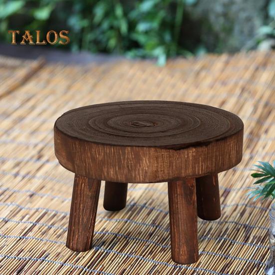 Деревянная подставка для цветочного горшка, мини-декоративный табурет, подставка для растений, круглая подставка для суккулентов бонсай для сада, балкона, помещения