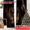 2 шторы с 2D плоской печатью (Без Рода) MajesticLion Рождественский Фестиваль Популярные Шторы и Портьеры Пряжа Шторы Все Сезоны