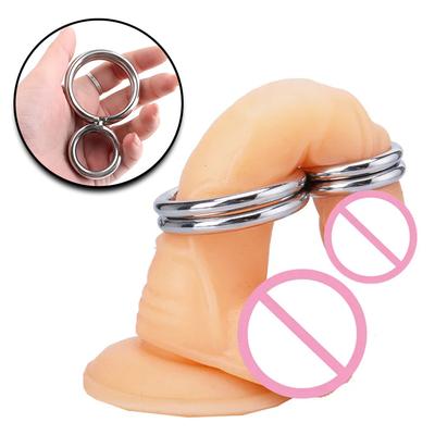 Кольца для пениса из нержавеющей стали, ограничители для яичек, растяжитель мошонки, мужские игрушки для взрослых для задержки эякуляции, эрекция