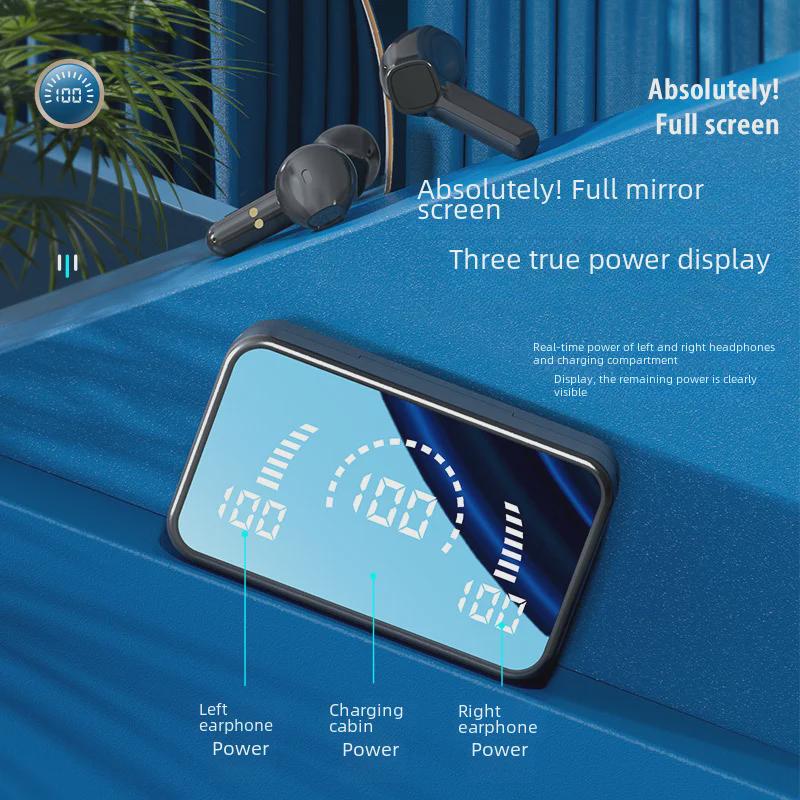 Bluetooth TWS-гарнитура с большим экраном: Беспроводные наушники-вкладыши V9 с двумя наушниками